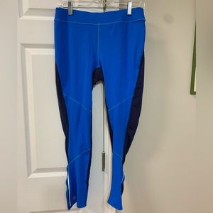 Vivid blue Athleta running leggings size medium